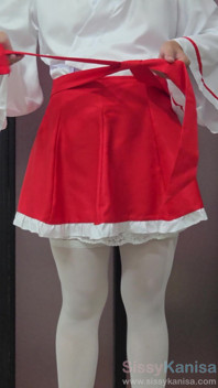Sissy Kanisa Short Skirt Miko Cosplay Ep1: Get Dressing