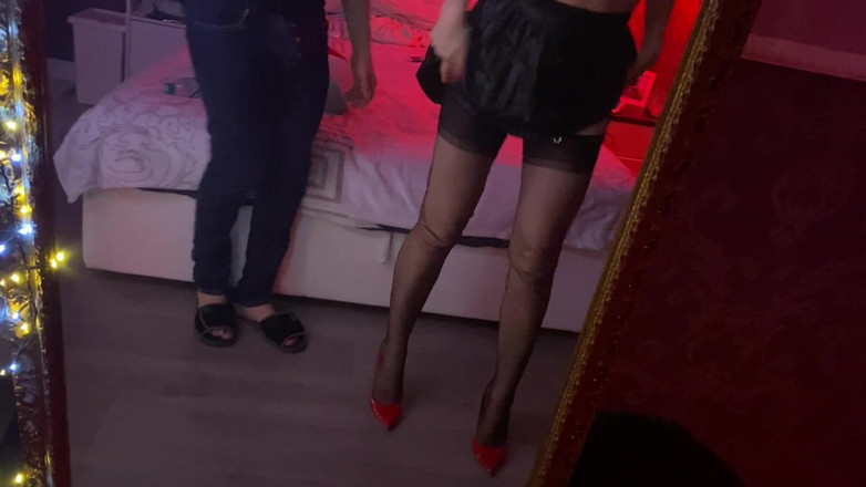 Slowly Tease: # 15 (đầy đủ) đụ kiểu chó trước gương trong vớ nylon