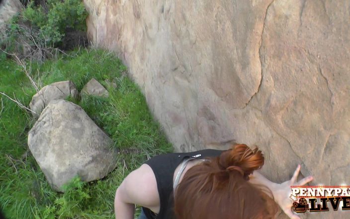 Penny Pax: Penny Pax Busted Outdoors Tresspassing Gives BJ!