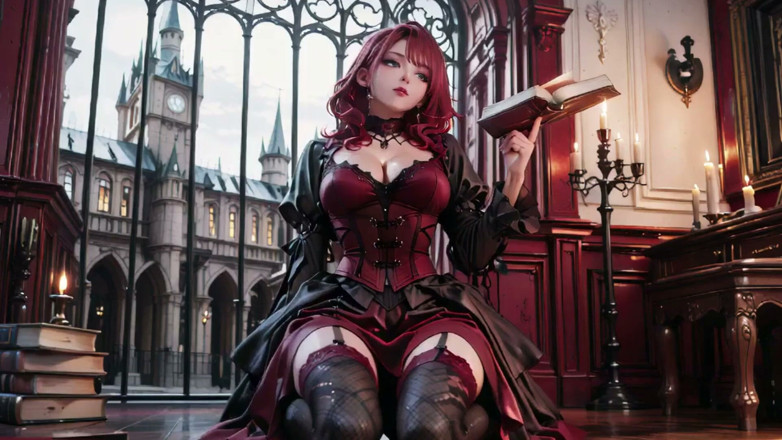 Seraphina Vale: Redhead Gothic Muse: Encounter in the Dark Cemetery.