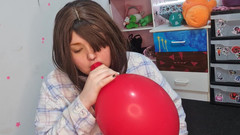 Dramatic Dumpster Fire: Girl Blowing up 3 Huge Balloons