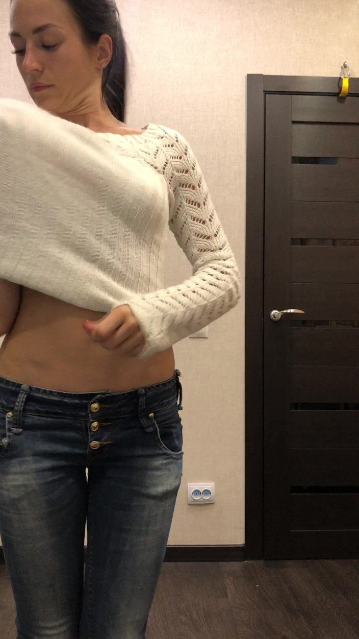 Princess Monica: Stretch Test Belly Showing in 3 Sweaters