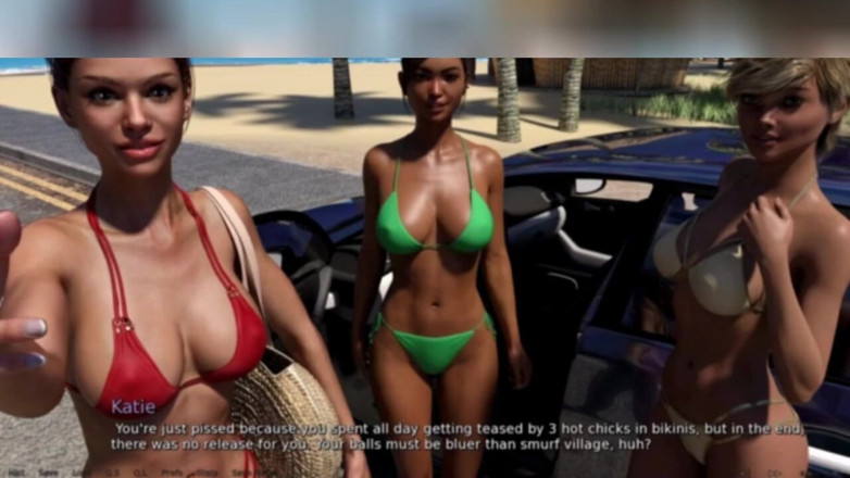 3DXXXTEEN2 Cartoon: Trei fete fierbinți într-o mașină. Sex cu desene animate porno 3D
