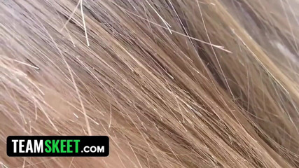 Team Skeet: Beautiful brunette teen gets her ass covered in jizz