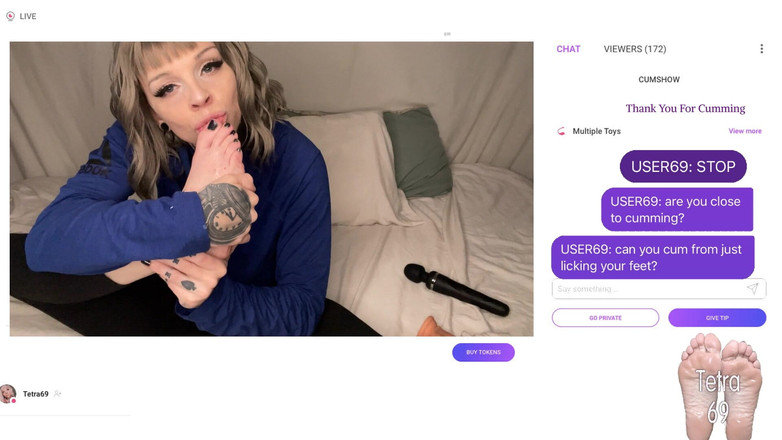 Tetra69: 利乐摄像头展示脚的自我崇拜