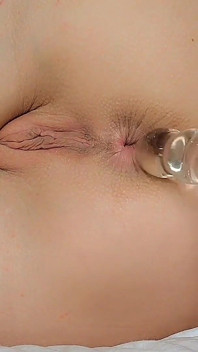 Glass Toy Anal Cum on My Pretty Asshole