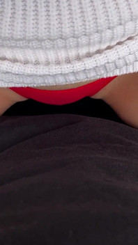 We're on the Bike and You Can't Resist Touching My Tiny Red Panties. New Video on My Profile!