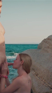 Intense Outdoor Sex on the Rocks - Messy Hair, Wind and Squirt