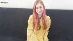 Your Naked Dream: Casting różowowłosej dziewczyny w dżinsach - twarde usta jebanie