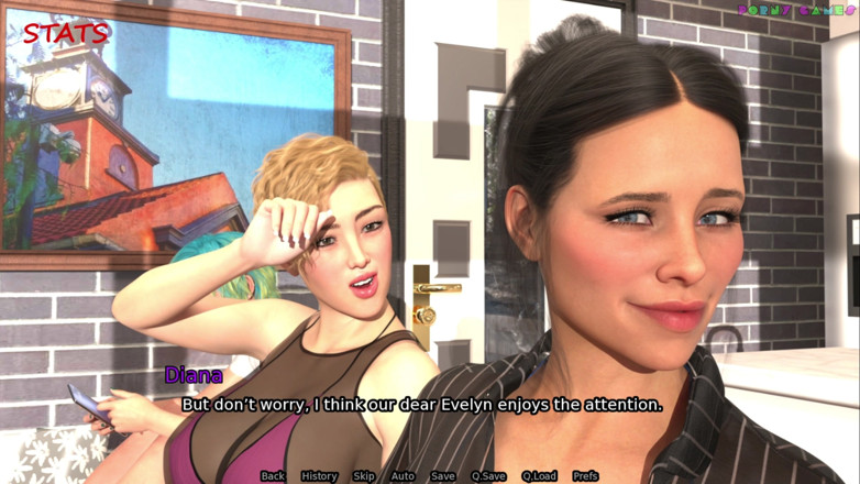 Porny Games: シンバクロウの『The Adored Marriage』 - ブロンドの妻がBBCに出演、セクシーなプールパーティー5