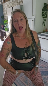 Horny as Fuck in Black Pvc Lattice Suit