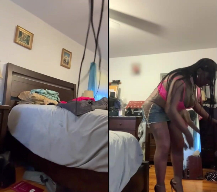 Deanna Doll: Černá holka Danae v super malé minisukni a třela jí...
