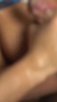 Great Close up View to Her Big Natural Tits and His Big Veiny Cock Making Him a Delicious Handjob Cumming in Her Boobs