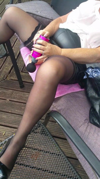 Outdoor Stockings Tease - Dildo & Massager Vibes