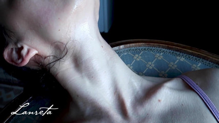 Lanreta: Oiling up neck in a chair, soft erotic movements