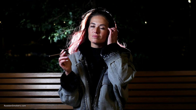 Russian Smokers: Sexy Russian Beauty Smoking Cigarette by Seaside