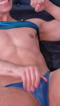 Blue Crop Top and Blue Thong