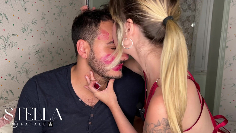 Stellafatale: Non Stop Lipstick Kisses All Over His Face
