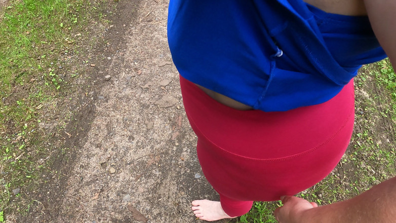 Bouncy Tits Action: Pussy, Ass and Tits Banging on the Forest Path