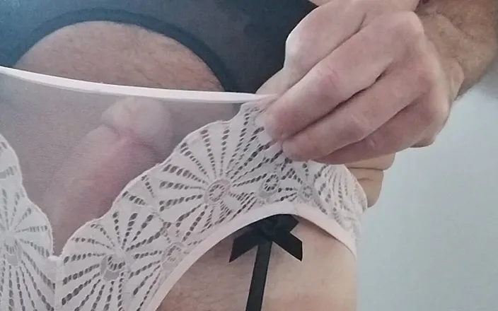 dragontrainer5: Crossdresser Striptease to Display New Pink Panties and Bra