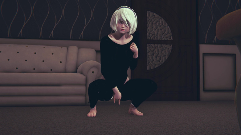 Waifu club 3D: 2B sténá a masturbuje svou kundičku