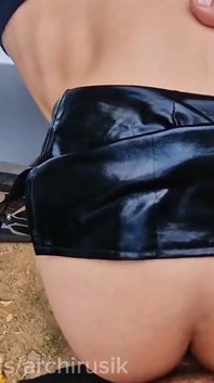 Hard Fuck a Cute Twink in a Skirt on the Road and Fucked Him in His Taxi Without Condoms on a Cruise.