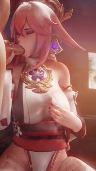 Yae Miko Sucking Cock Like a Porn Star Kissing the Tip Genshin Impact BJ Sex Hentai Tongue Licking