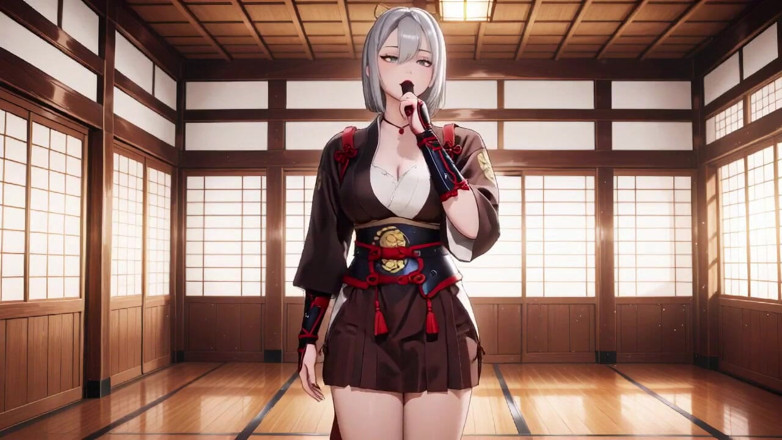 Tay Swift X: Kırmızı ve siyah kimono biraz açık, elinde çift kılıçlar ama inkar...