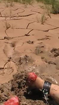Julie Cunningham in Lingerie Wriggles Hard in Mud Hogtied with Chains. Sploshing Dirty Whore. Huge Tits Covered in Mud.