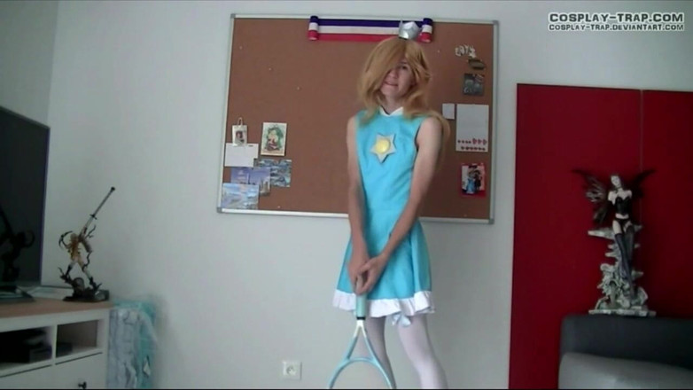 RosalinaxGirl: Crossdress cosplay tenis rosalina kalhotky a anální show