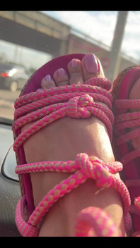 This new lilac pedicure is great with my pink sandals, don't you think?