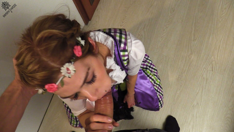 Mary Haze: Sgualdrina Dirndl ingoia il tuo sperma!