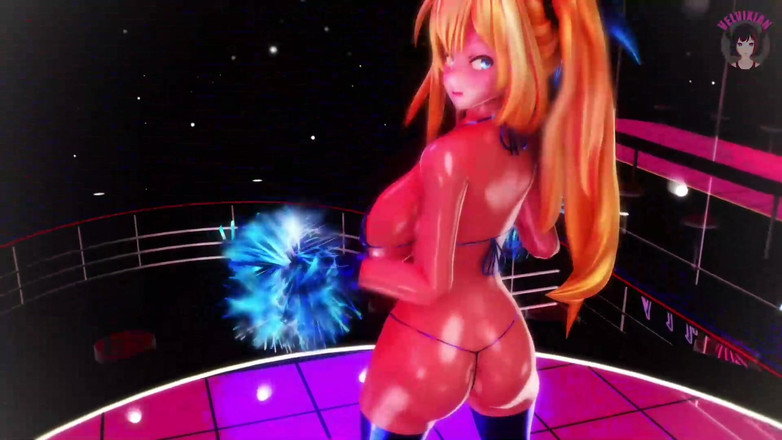 Velvixian: Una sexy cheerleader con tette enormi balla