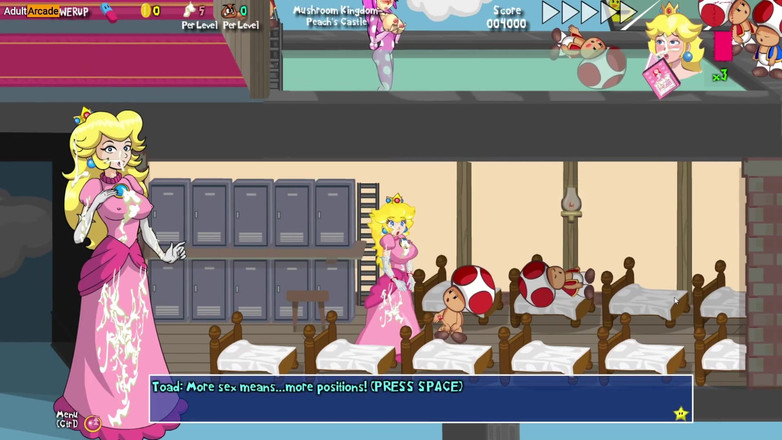 LewdArcade: Mario menghilang! - Permainan bokep parodi super mario [bagian 03] princess peach di-gangbang...