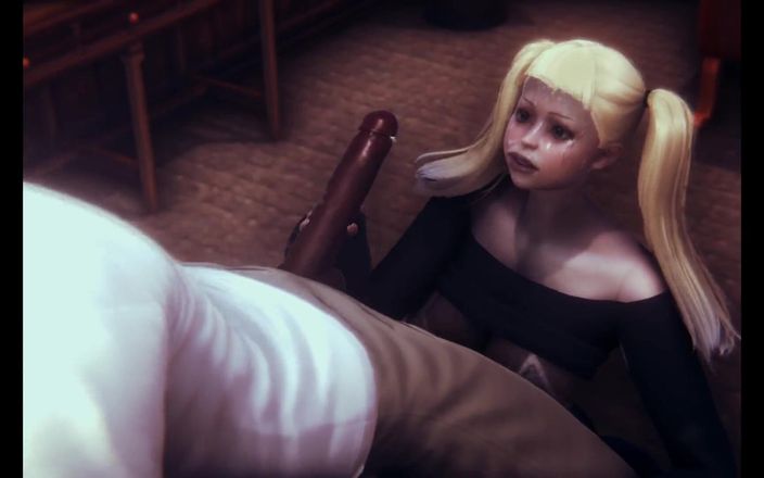 GameslooperSex: Layla avsugning och avrunkning med spermasprut - Animering