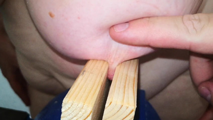 Bouncy Tits Action: Nipple squeezing in a vice