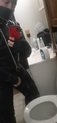 Leather Biker Jerking off in Leather Suit