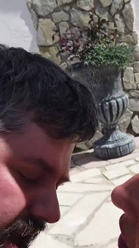 Blonde Shorthaired Babe Pisses Guy in Mouth and Then He Punished Her by Pissing in Her Mouth