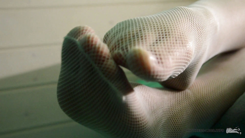 Mistress Legs: Bílé punčochy Soles Fetiš Detailní záběry