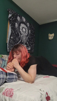 Ashley Having Fun Practicing Deepthroat on Her Dildo