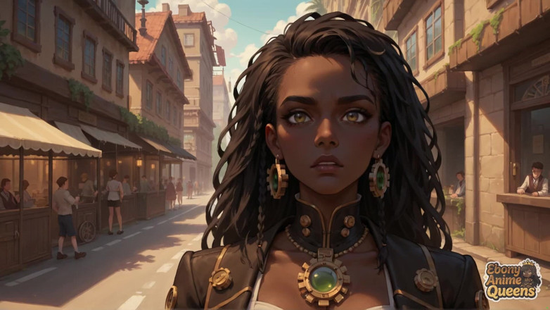 Ebony Anime Queens: Paląca królowa jest wspaniała i nienasycona w tym Steampunk XXX!
