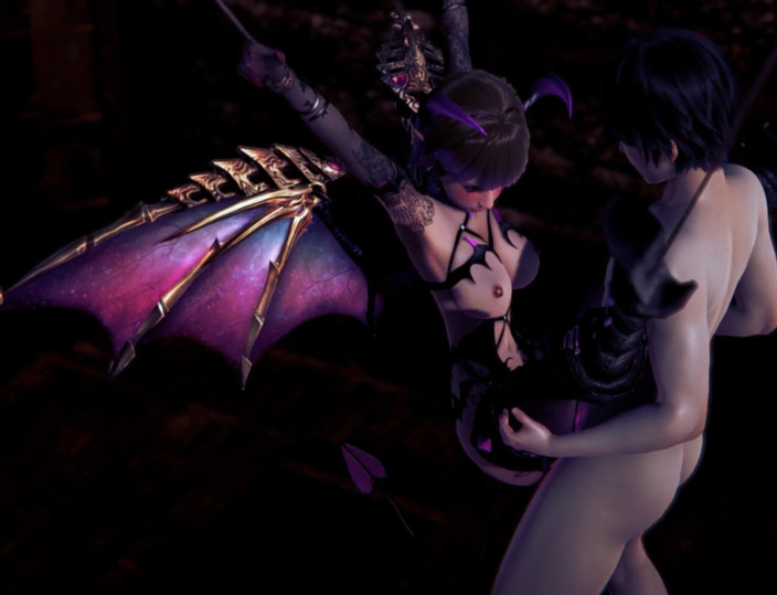 Waifu club 3D: Succubus dapat creampie pepek di aras BDSM