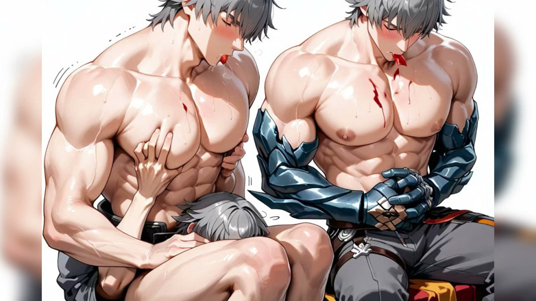 Boycum: 長髪の少年のアナルファックで射精アナル