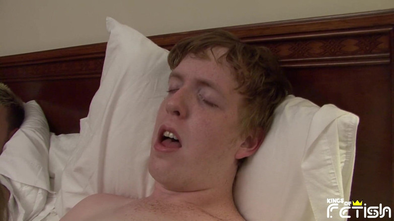Gay Diaries: Young dude enjoys sucking two big cocks on the bed...