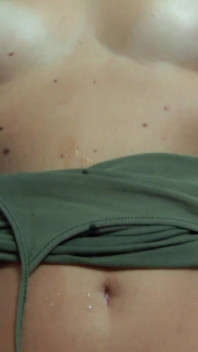 Tanned MILF Belly Cumshot
