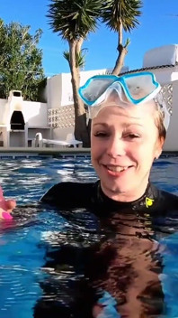 Underwater Blowjob Challenge - Gagging on My Sinking Dildo