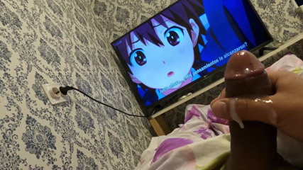 SexMamon: watching cartoons, cumming in bed, beautiful slow motion