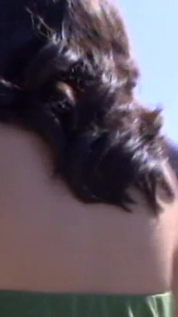 Big ass chick gets sprayed on her small tits