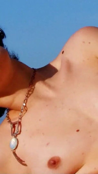 Skinny Milf Olly fucked by toyboy with thick lance on the beach