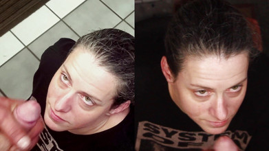 Dirty dees amateur split-screen, selbstgedrehte gesichtsbesamung
